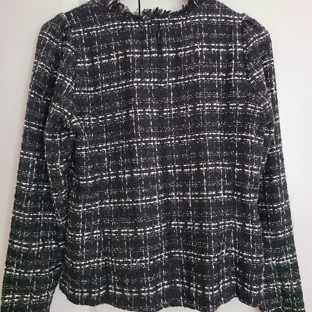 Ann Taylor Tweed Puff Sleeve Top Size Small - Picture 4 of 16